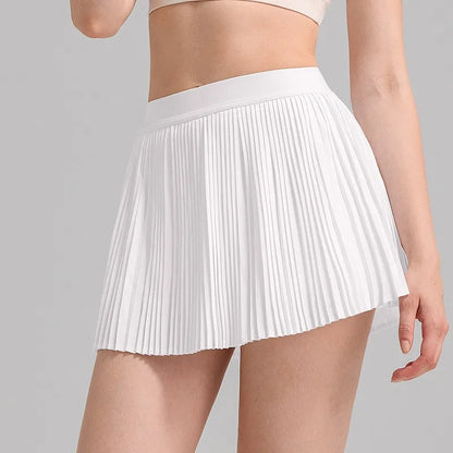 High Waist Women's Pleated Tennis Skirt - Lightweight Running & Yoga Mini Skirt with Pockets for Gym and Golf