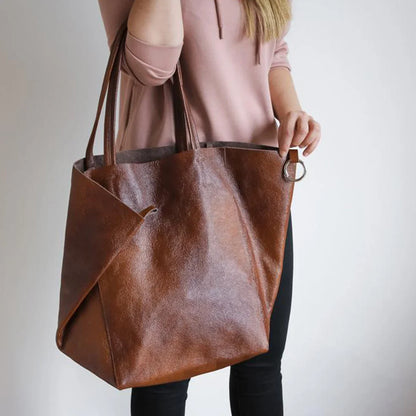 Chic Work Shoulder Tote Bag with Secure Ring-Fold Clasp Closure