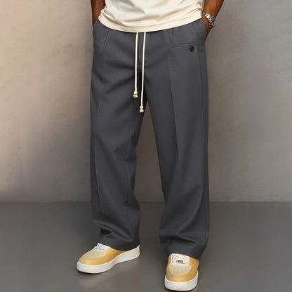 Conor - Casual Straight-Leg Trousers with Drawstring for Men