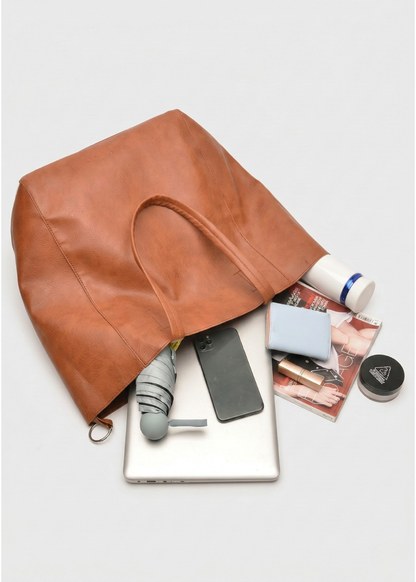 Chic Work Shoulder Tote Bag with Secure Ring-Fold Clasp Closure