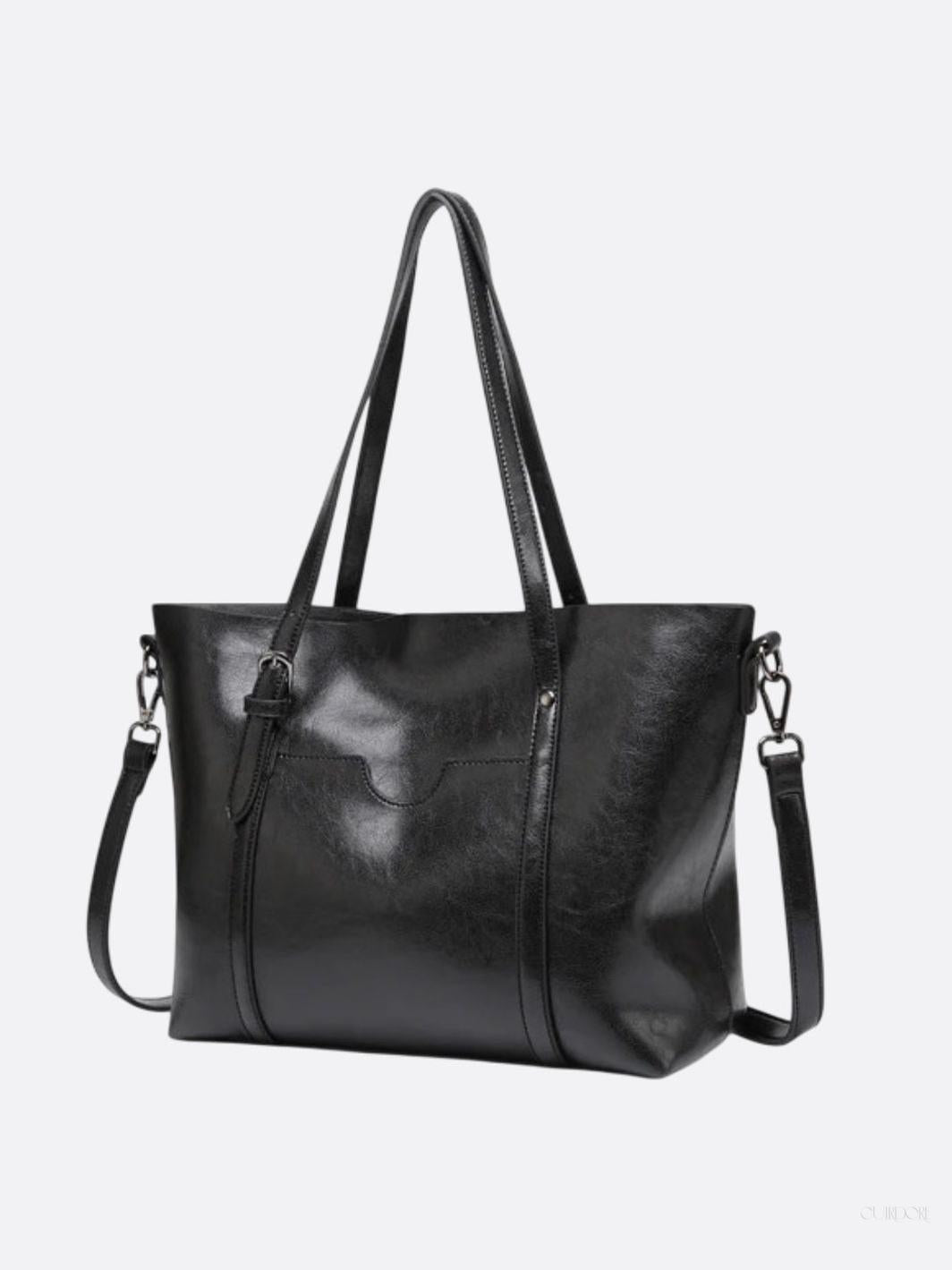 Spacious Leather Tote Bag - Versatile Shoulder and Crossbody Handbag for Everyday Use