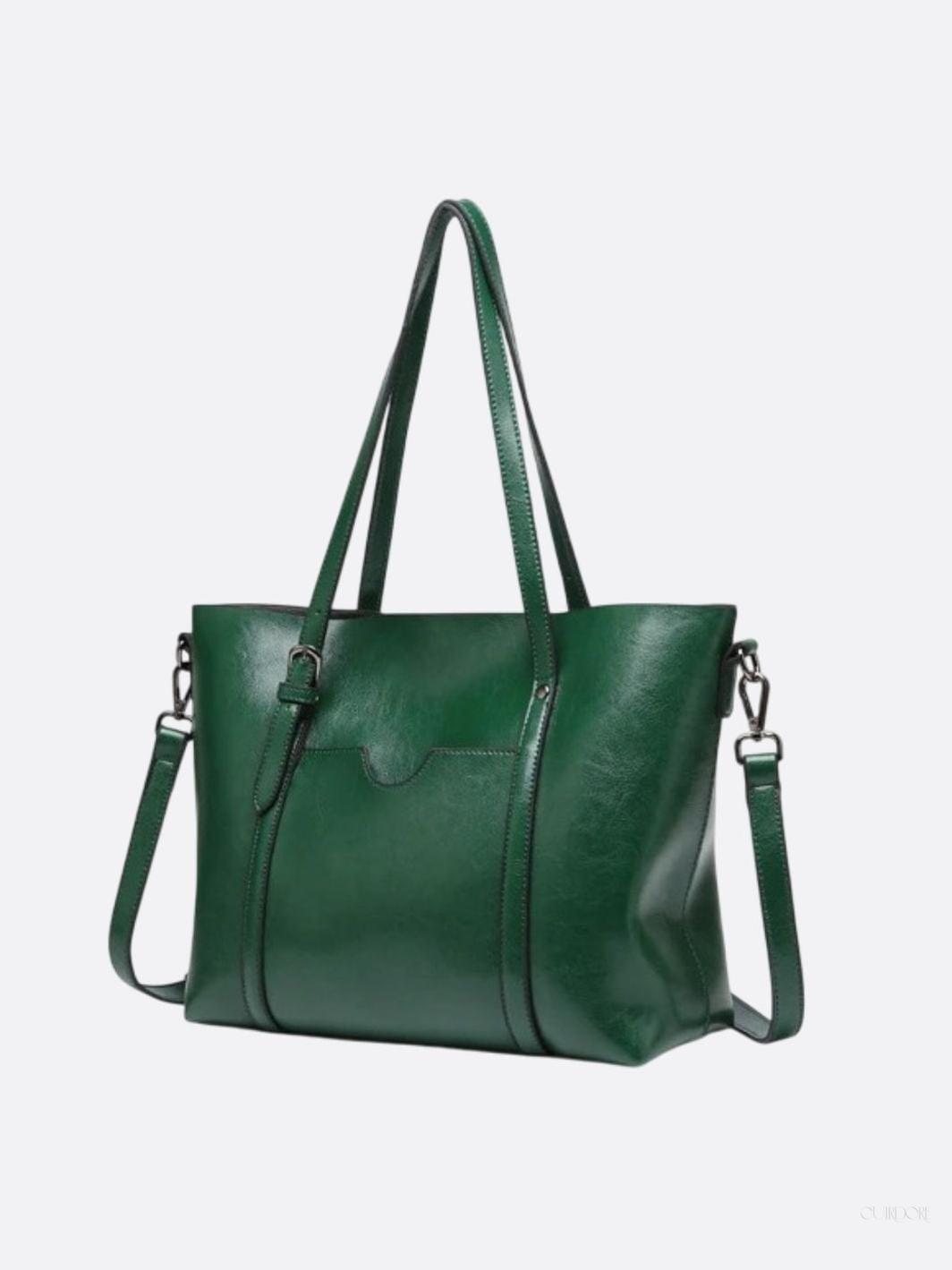 Spacious Leather Tote Bag - Versatile Shoulder and Crossbody Handbag for Everyday Use