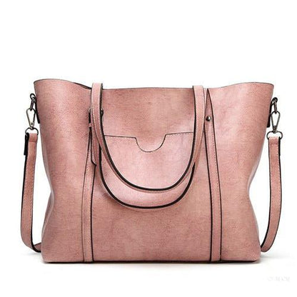 Spacious Leather Tote Bag - Versatile Shoulder and Crossbody Handbag for Everyday Use