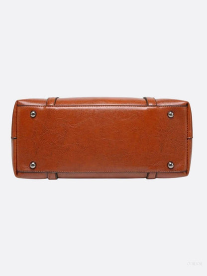 Spacious Leather Tote Bag - Versatile Shoulder and Crossbody Handbag for Everyday Use