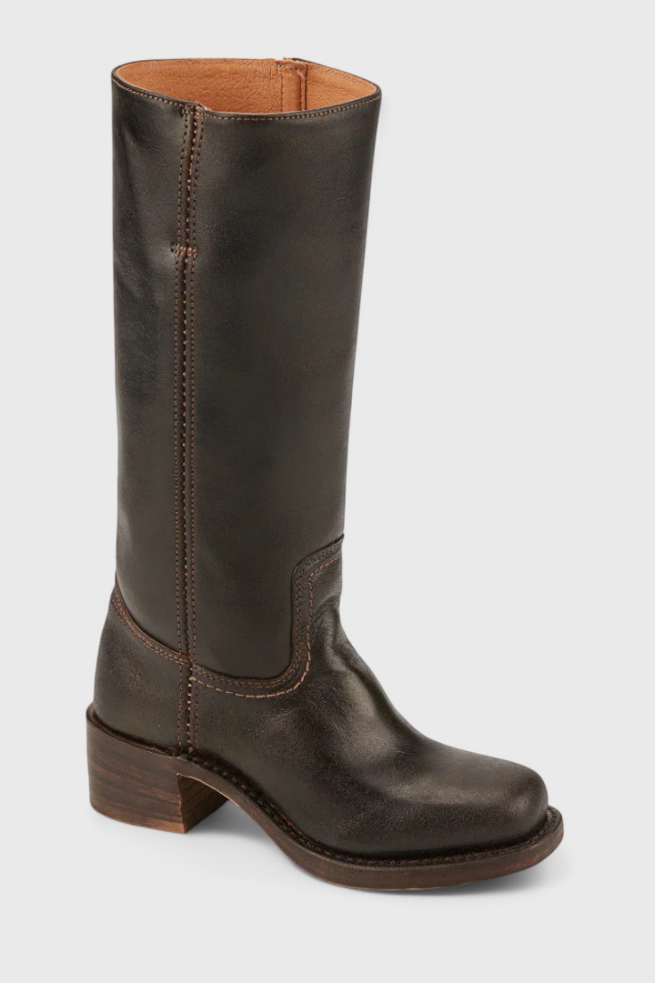 Stylish Women's Knee High Boots with Stacked Heel and Classic Round Toe Design