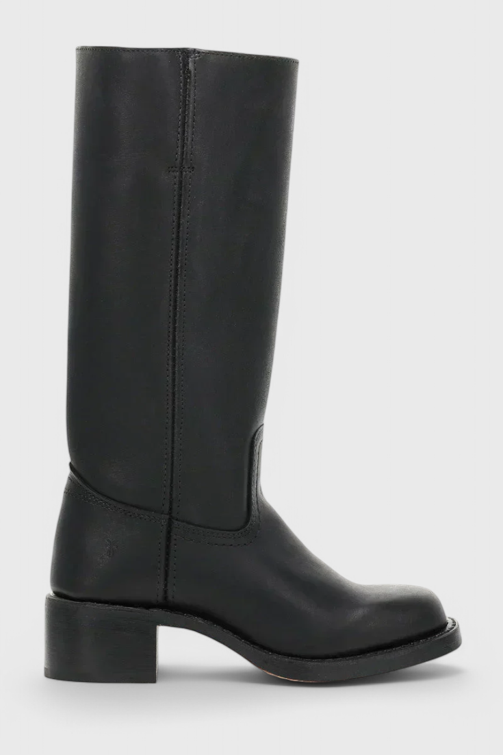 Stylish Women's Knee High Boots with Stacked Heel and Classic Round Toe Design