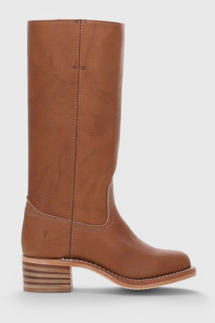 Stylish Women's Knee High Boots with Stacked Heel and Classic Round Toe Design