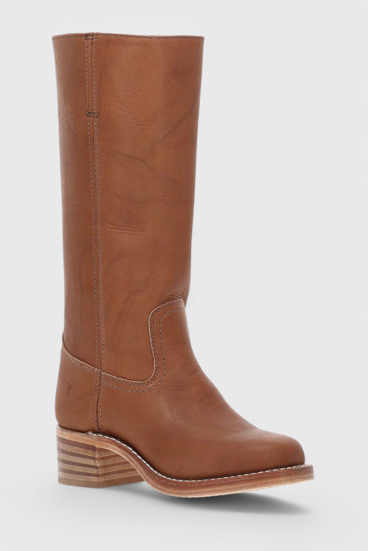 Stylish Women's Knee High Boots with Stacked Heel and Classic Round Toe Design