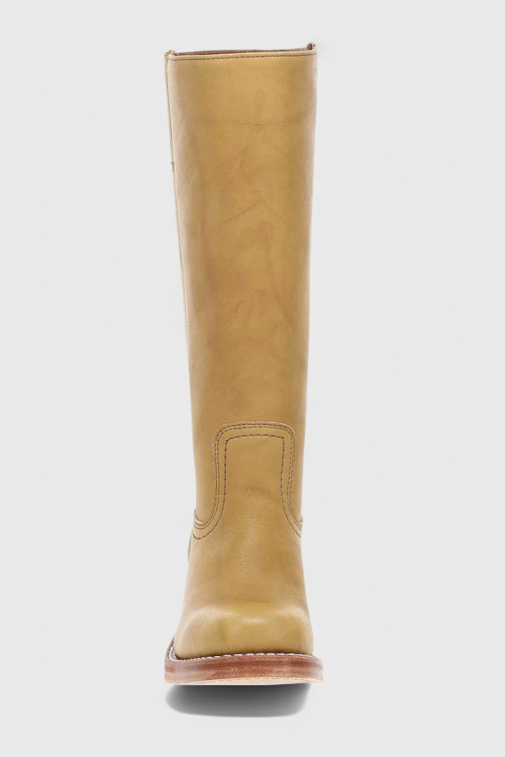 Stylish Women's Knee High Boots with Stacked Heel and Classic Round Toe Design