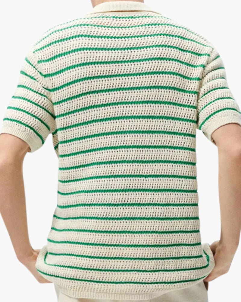 Men's Knitted Button-Up Shirt - Casual Ibiza Style
