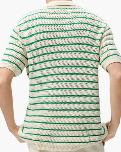 Men's Knitted Button-Up Shirt - Casual Ibiza Style