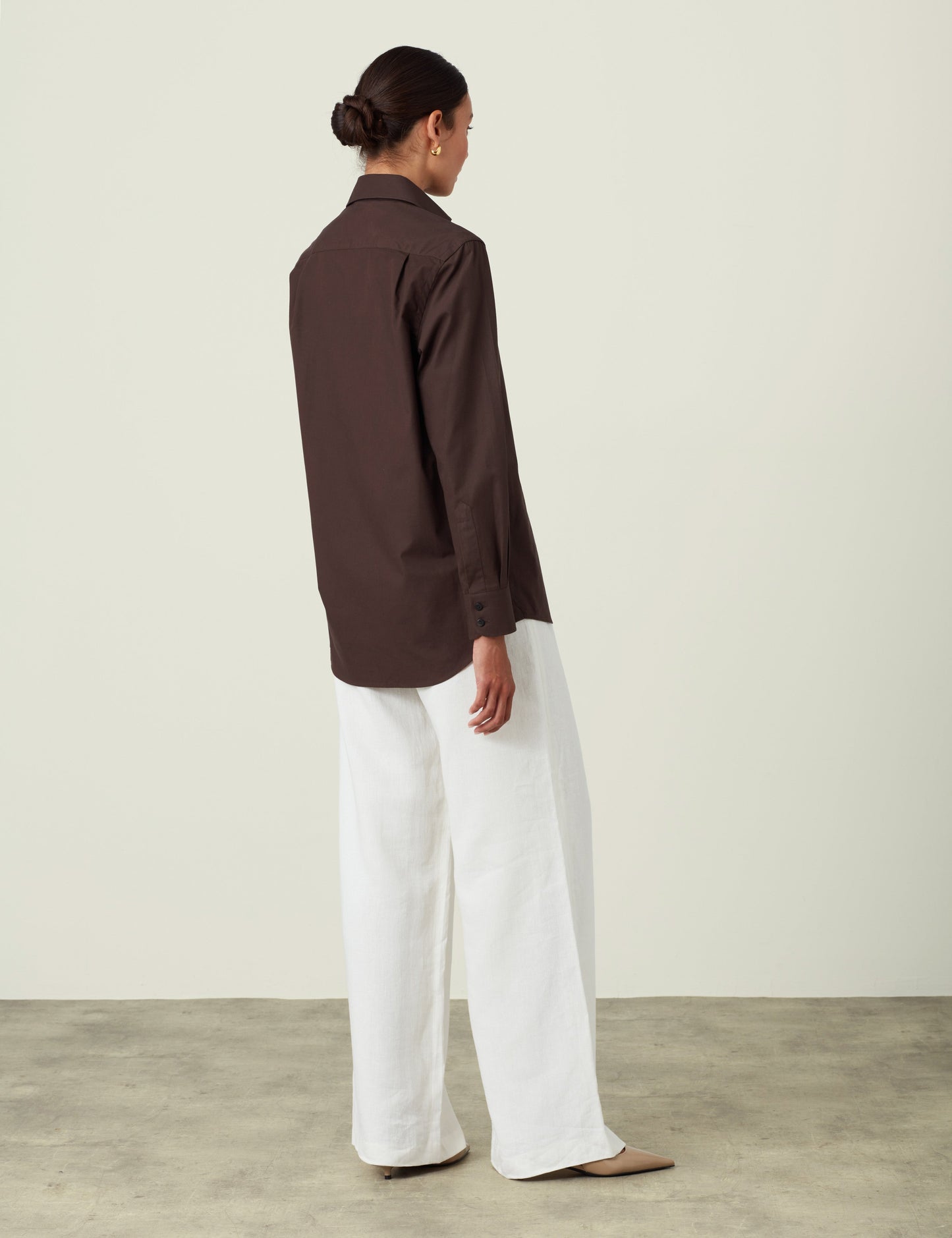 Men's Chocolate Brown Fine Poplin Shirt - Stylish Casual Wear