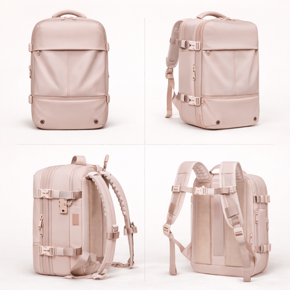 45L Pink Underseat Travel Backpack - Ideal for Overnight Trips and Cabin Luggage