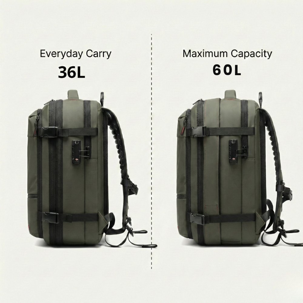 60L Vacuum Compression Backpack for Travel and Outdoor Adventures