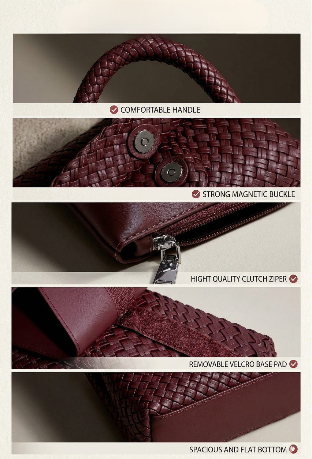 Stylish Woven Leather Women's Work Bag - Perfect for Professionals