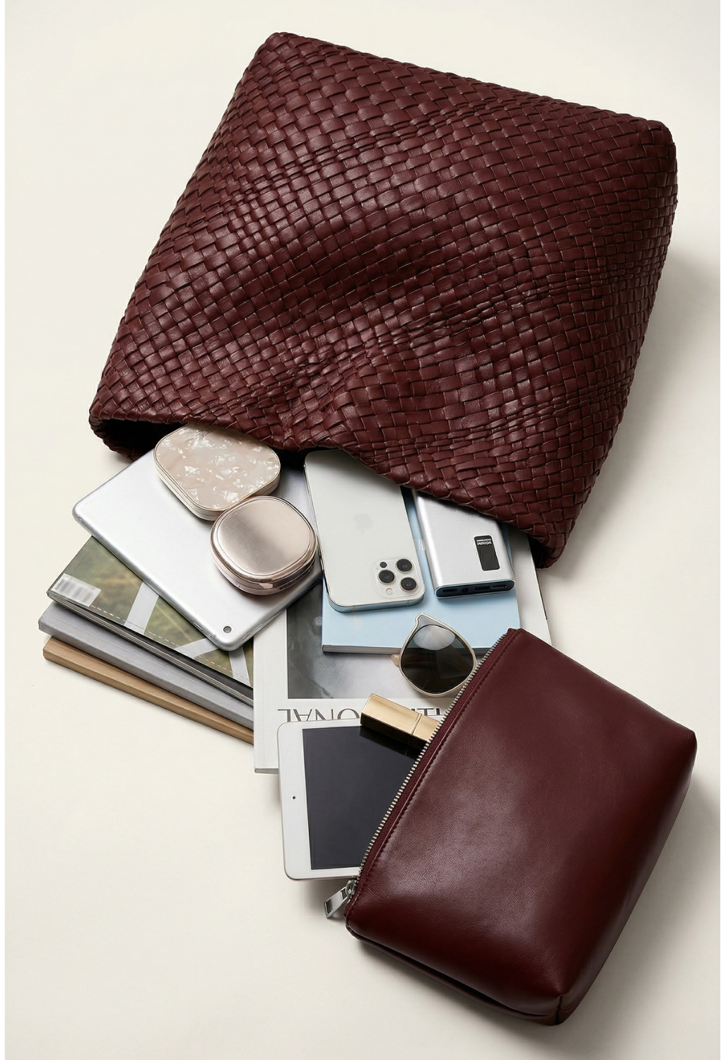 Stylish Woven Leather Women's Work Bag - Perfect for Professionals