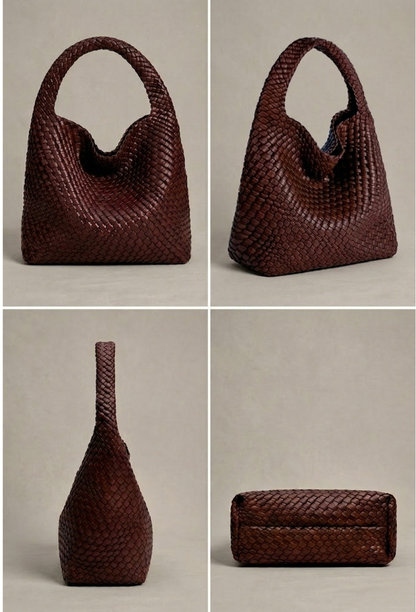 Stylish Woven Leather Women's Work Bag - Perfect for Professionals