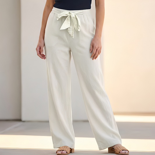 Analyn - Women's Wide Summer Trousers with Adjustable Drawstring
