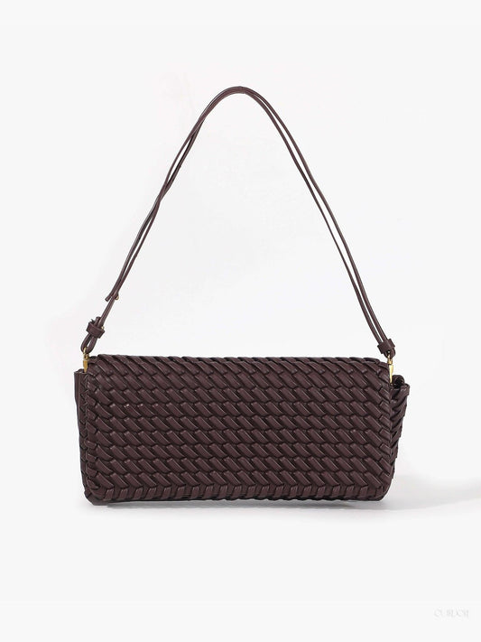 Stylish Woven Burgundy Shoulder Bag - Elegant and Chic Design for Everyday Use