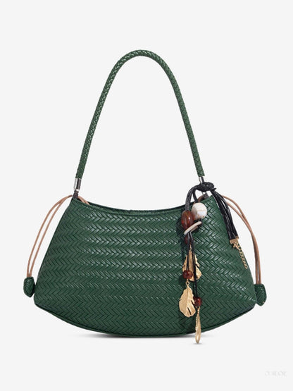 Chic Woven Hobo Shoulder Bag for Women - Bohemian Style Handbag