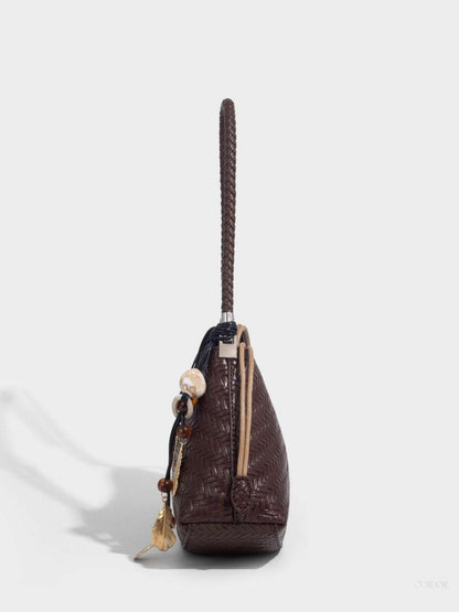 Chic Woven Hobo Shoulder Bag for Women - Bohemian Style Handbag