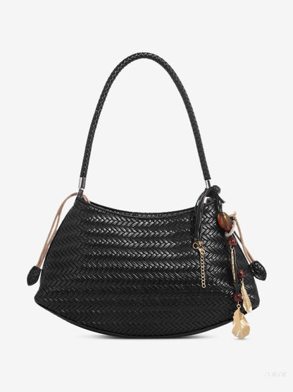 Chic Woven Hobo Shoulder Bag for Women - Bohemian Style Handbag