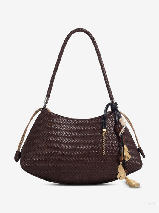 Chic Woven Hobo Shoulder Bag for Women - Bohemian Style Handbag