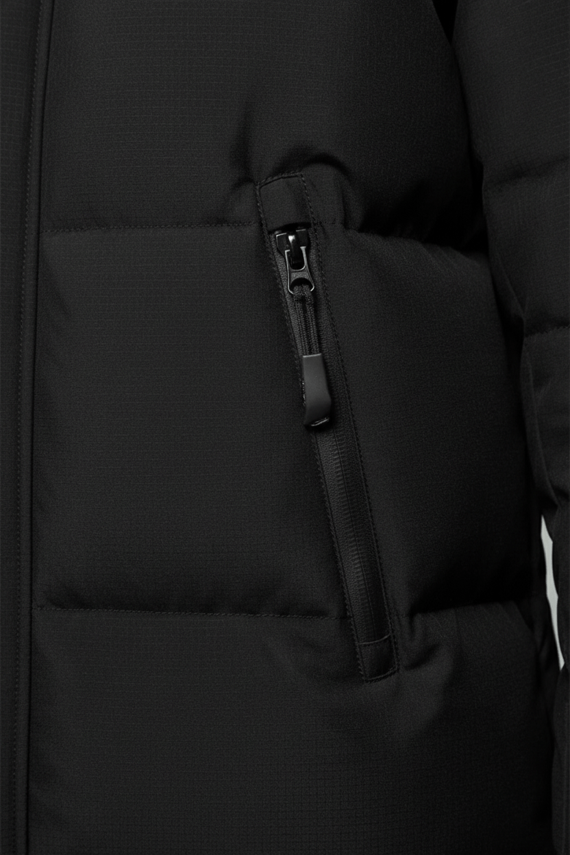 Men's Waterproof Insulated Long Coat with Hood for Cold Weather