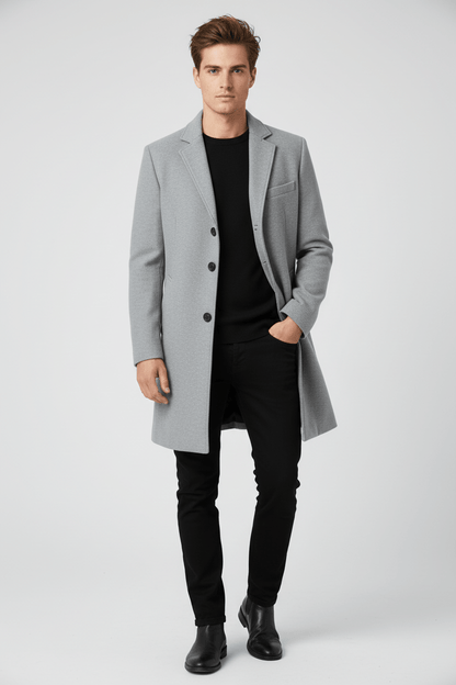 Men's Elegant Winter Trench Coat | Stylish and Warm Outerwear for Cold Weather