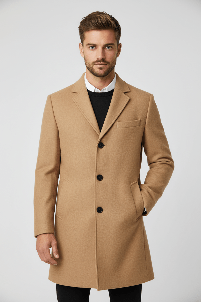 Men's Elegant Winter Trench Coat | Stylish and Warm Outerwear for Cold Weather