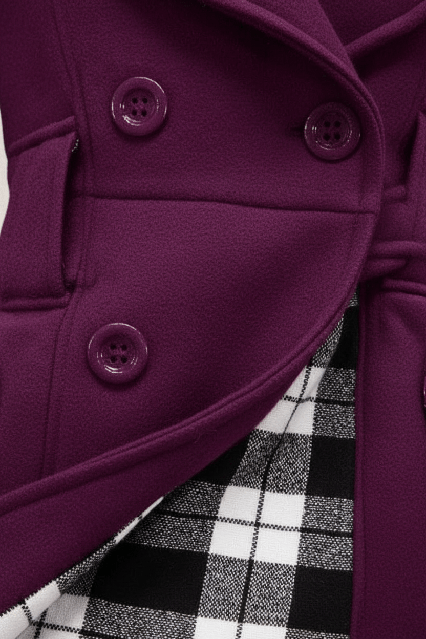 Chic Women's Double-Breasted Hooded Winter Coat with Adjustable Belted Waist for Trendy Cold Weather Fashion