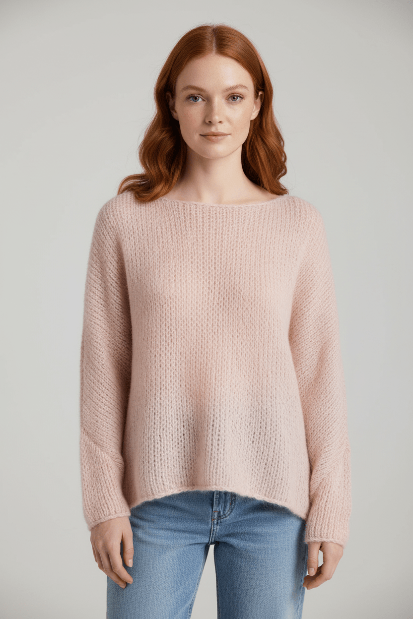 Off-Shoulder Oversized Knit Sweater for Women - Cozy and Stylish Pullover