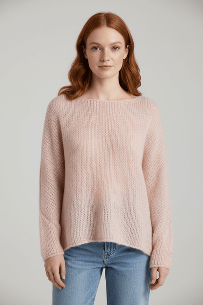 Off-Shoulder Oversized Knit Sweater for Women - Cozy and Stylish Pullover