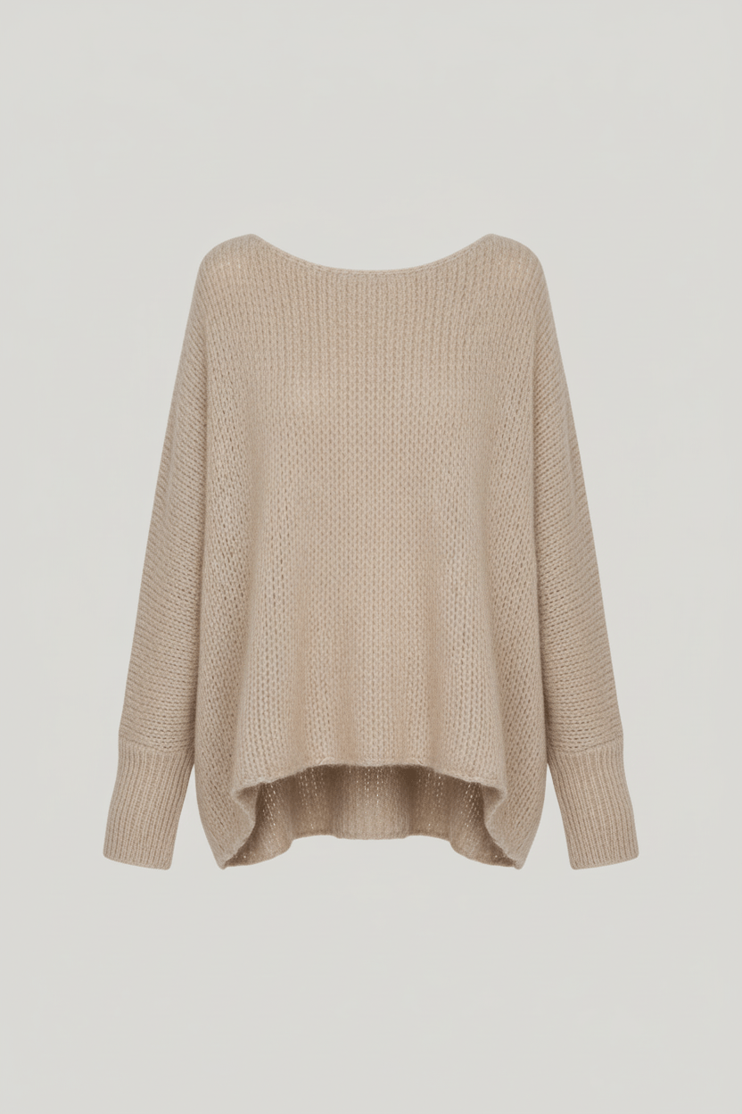 Off-Shoulder Oversized Knit Sweater for Women - Cozy and Stylish Pullover