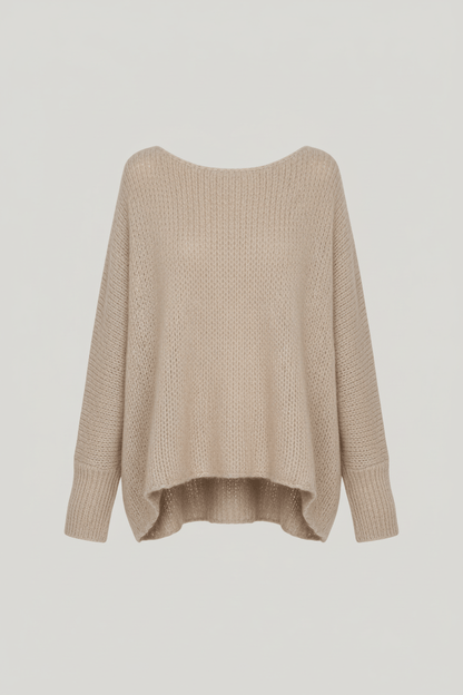 Off-Shoulder Oversized Knit Sweater for Women - Cozy and Stylish Pullover