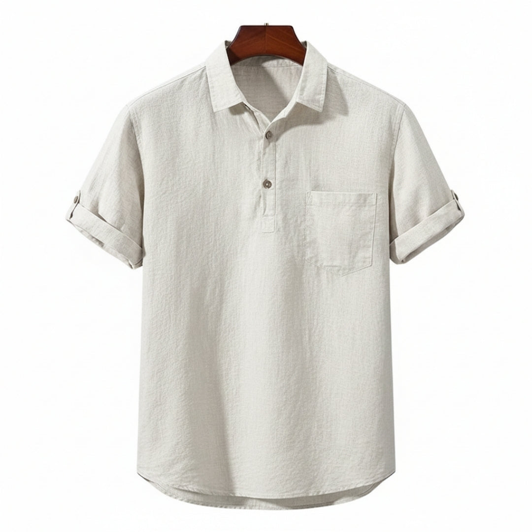 Men's Linen Polo Shirt - Lightweight and Breathable Casual Wear