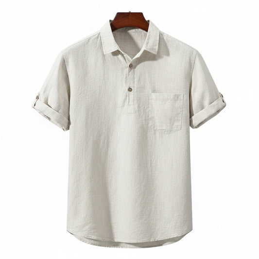 Men's Linen Polo Shirt - Lightweight and Breathable Casual Wear