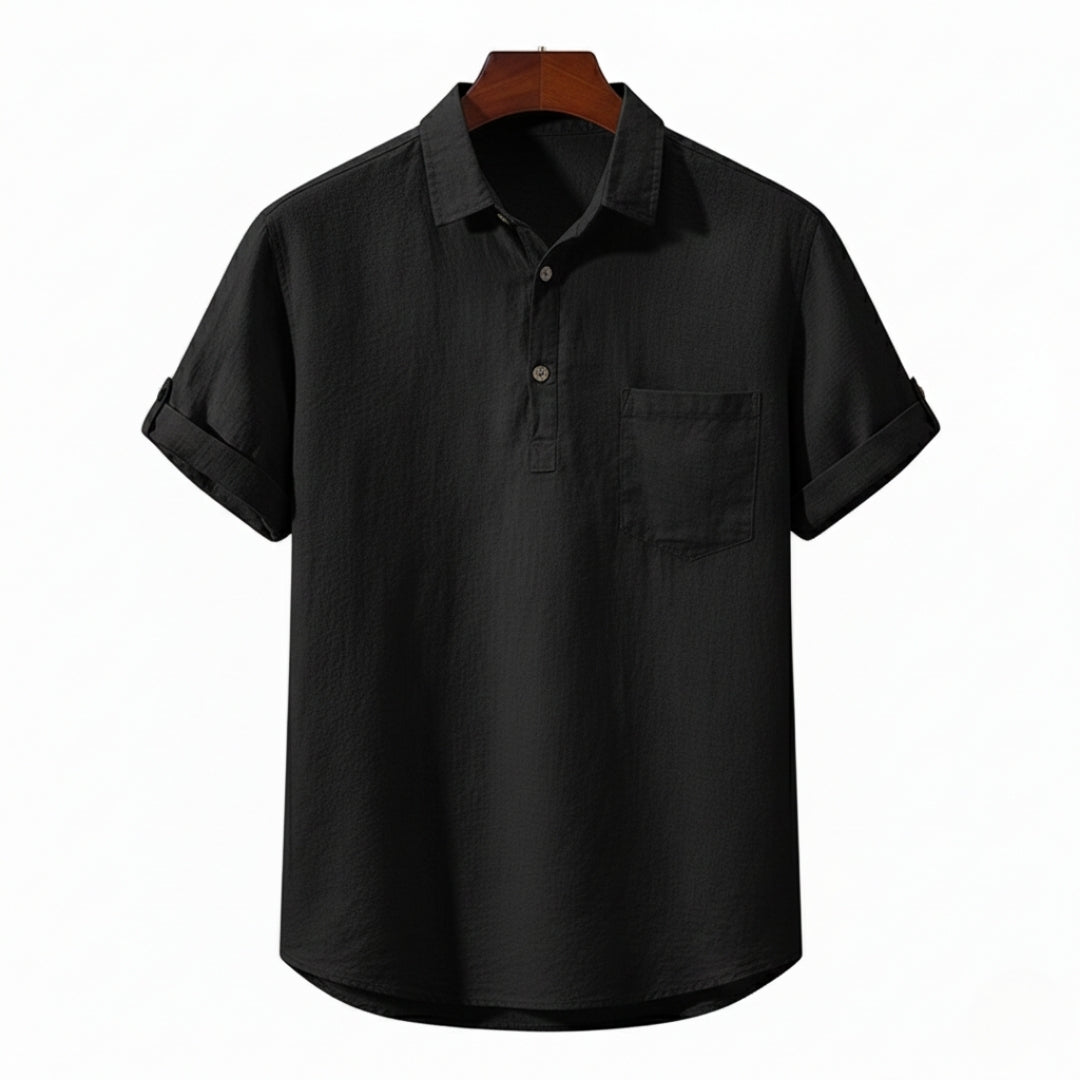 Men's Linen Polo Shirt - Lightweight and Breathable Casual Wear