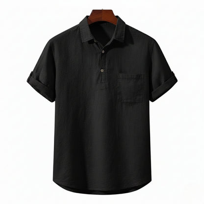 Men's Linen Polo Shirt - Lightweight and Breathable Casual Wear