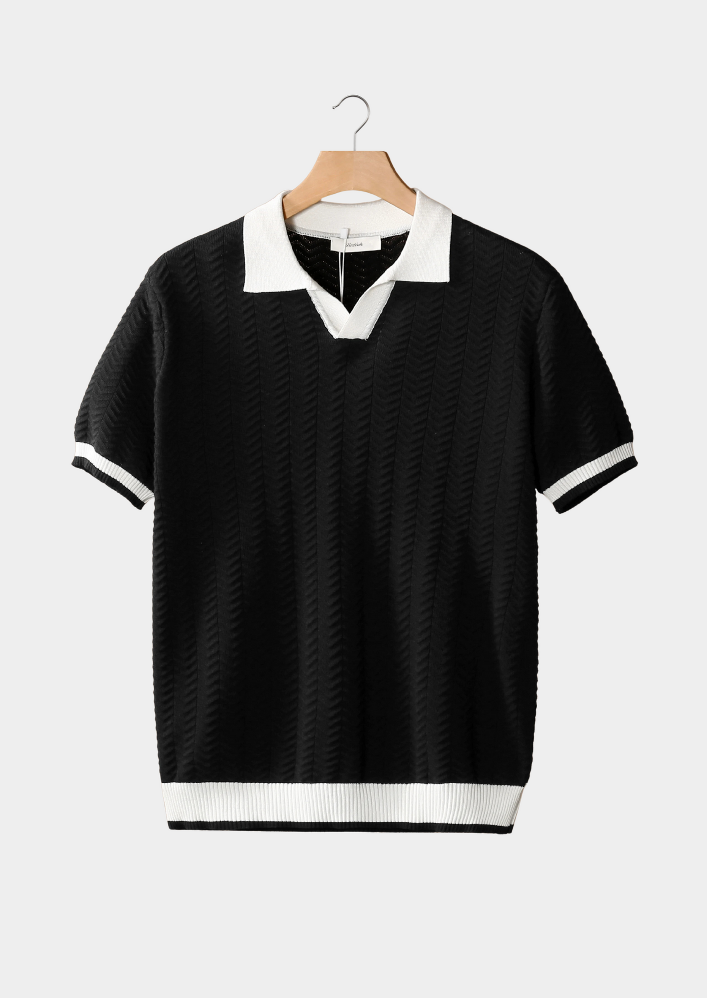 Men's Contrast Textured Polo Shirt - Stylish Casual Wear