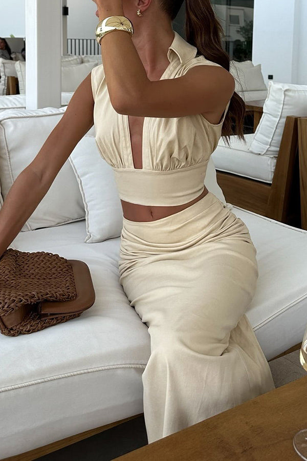 Emmer | Co-ord Set with Ruffles Maxi Skirt