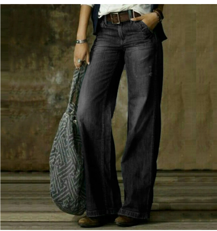 Ladies Vintage Style High-Waisted Baggy Jeans