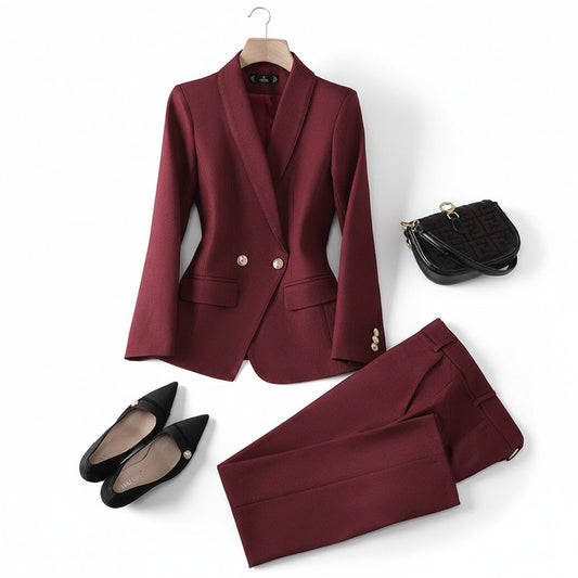 Ladies Double-breasted Blazer with Tailored Fit