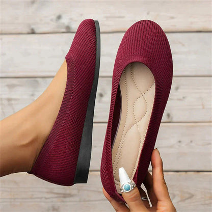 Ladies Slip-On Shoes with Wide Toe Box and Round Toe