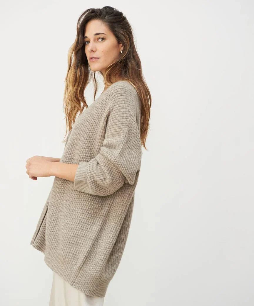 Ladies' Cardigan with V-Neck and Button Closure