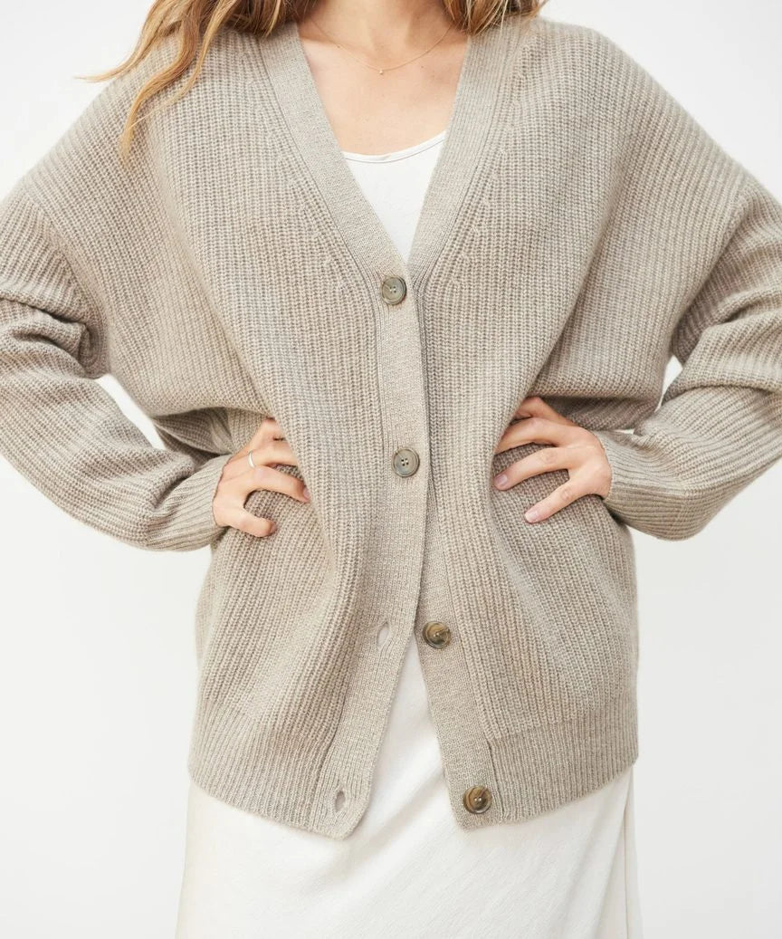 Ladies' Cardigan with V-Neck and Button Closure