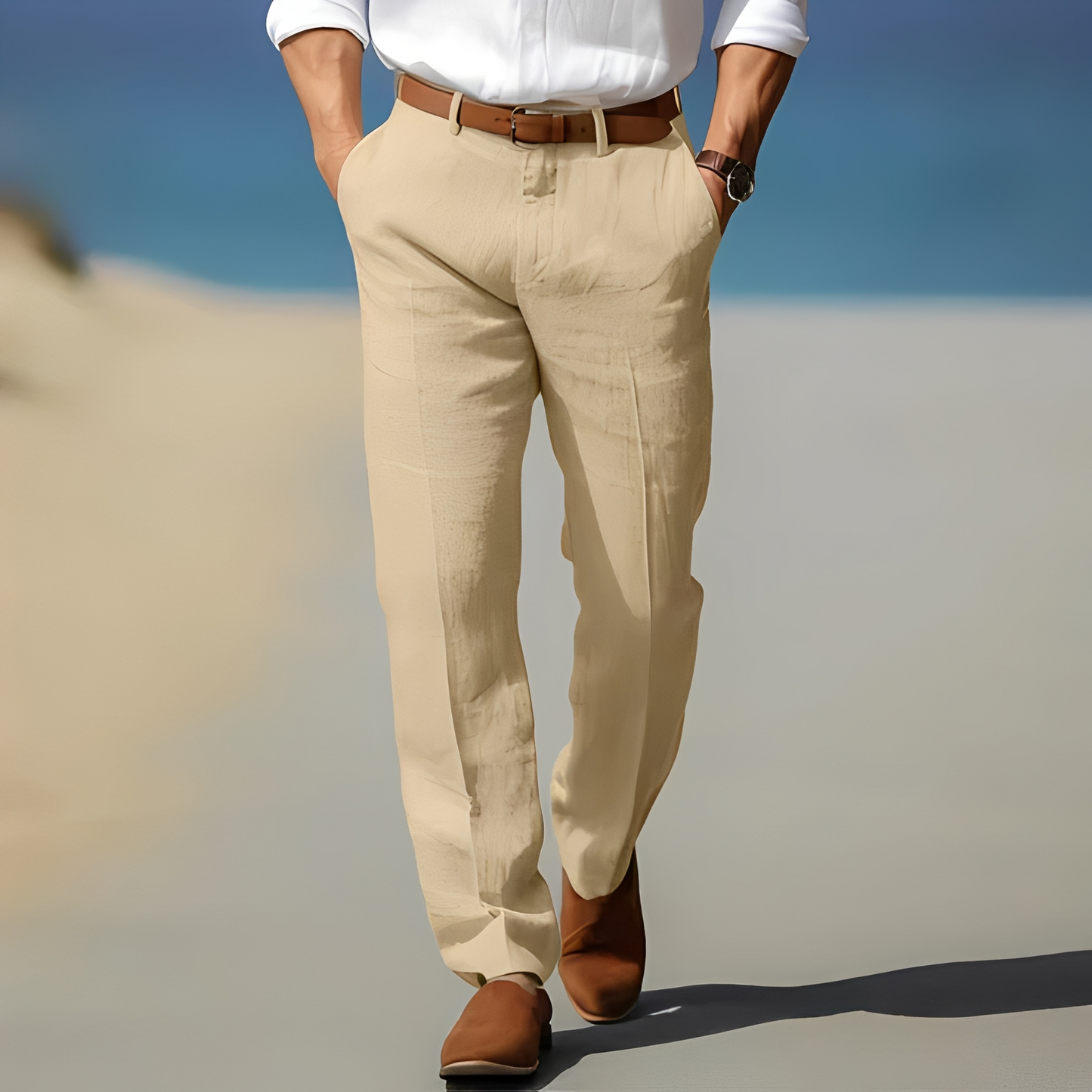 Chic Casual Men's Ankle Trousers - Modern and Comfortable Style