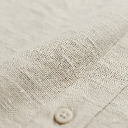 Men's Short Sleeve Linen Shirt - Lightweight Summer Casual Top