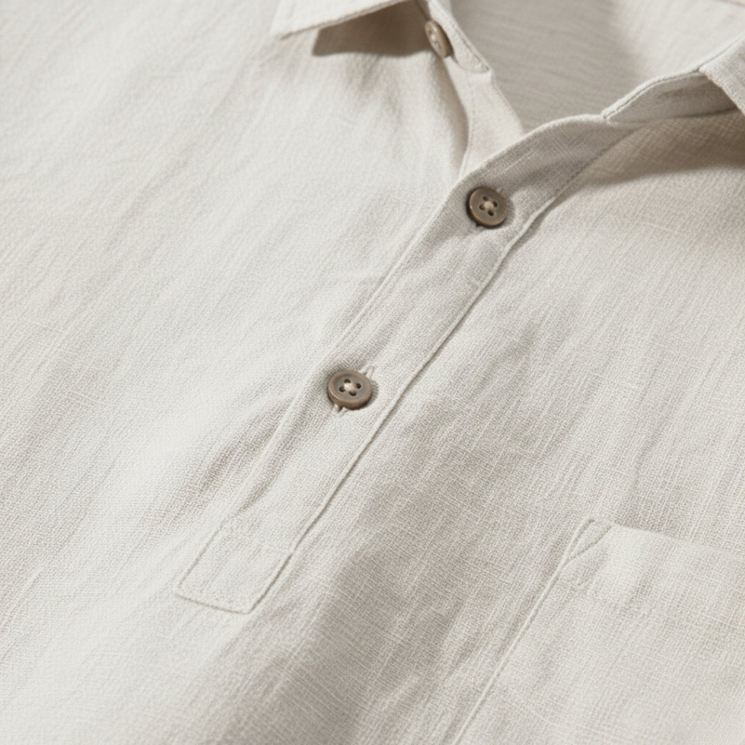 Men's Linen Polo Shirt - Lightweight and Breathable Casual Wear