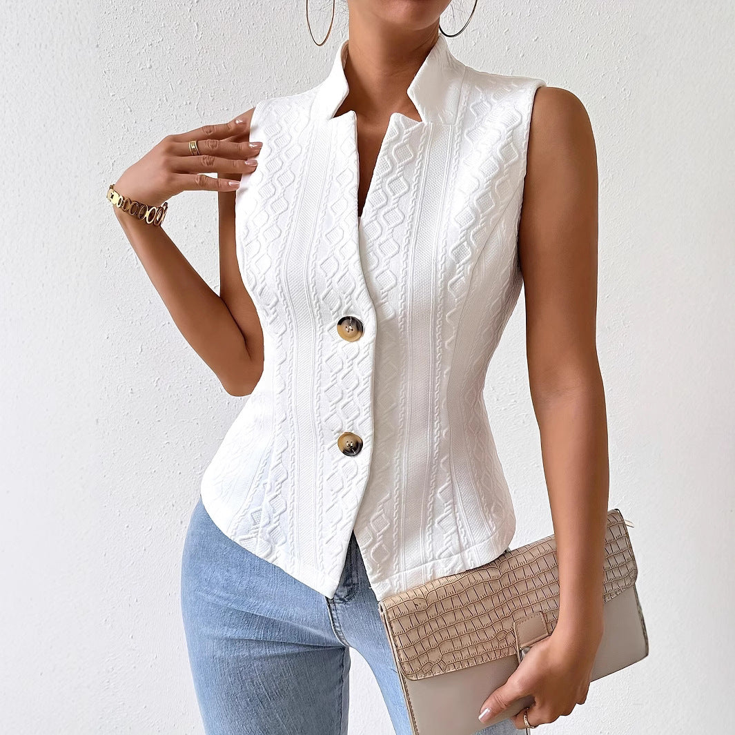 Alessa | Women's Structured Gilet White